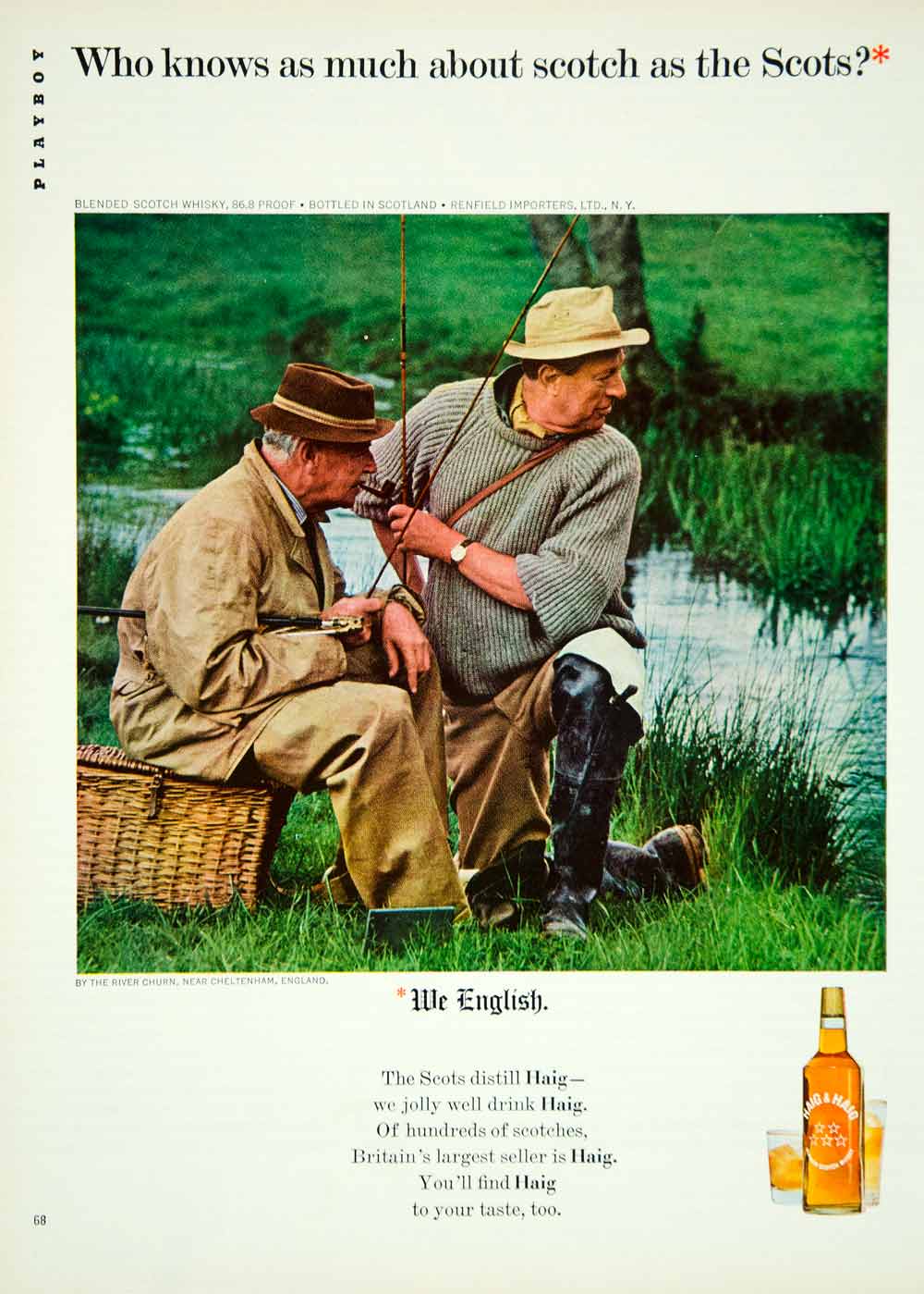 1965 Ad Vintage Haig & Haig Blended Scotch Whisky Whiskey Fishermen YMMA3