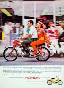 1965 Ad Honda CB 160 Trail 90 Motorcycle Japanese Motorcyclist Passenger YMMA3