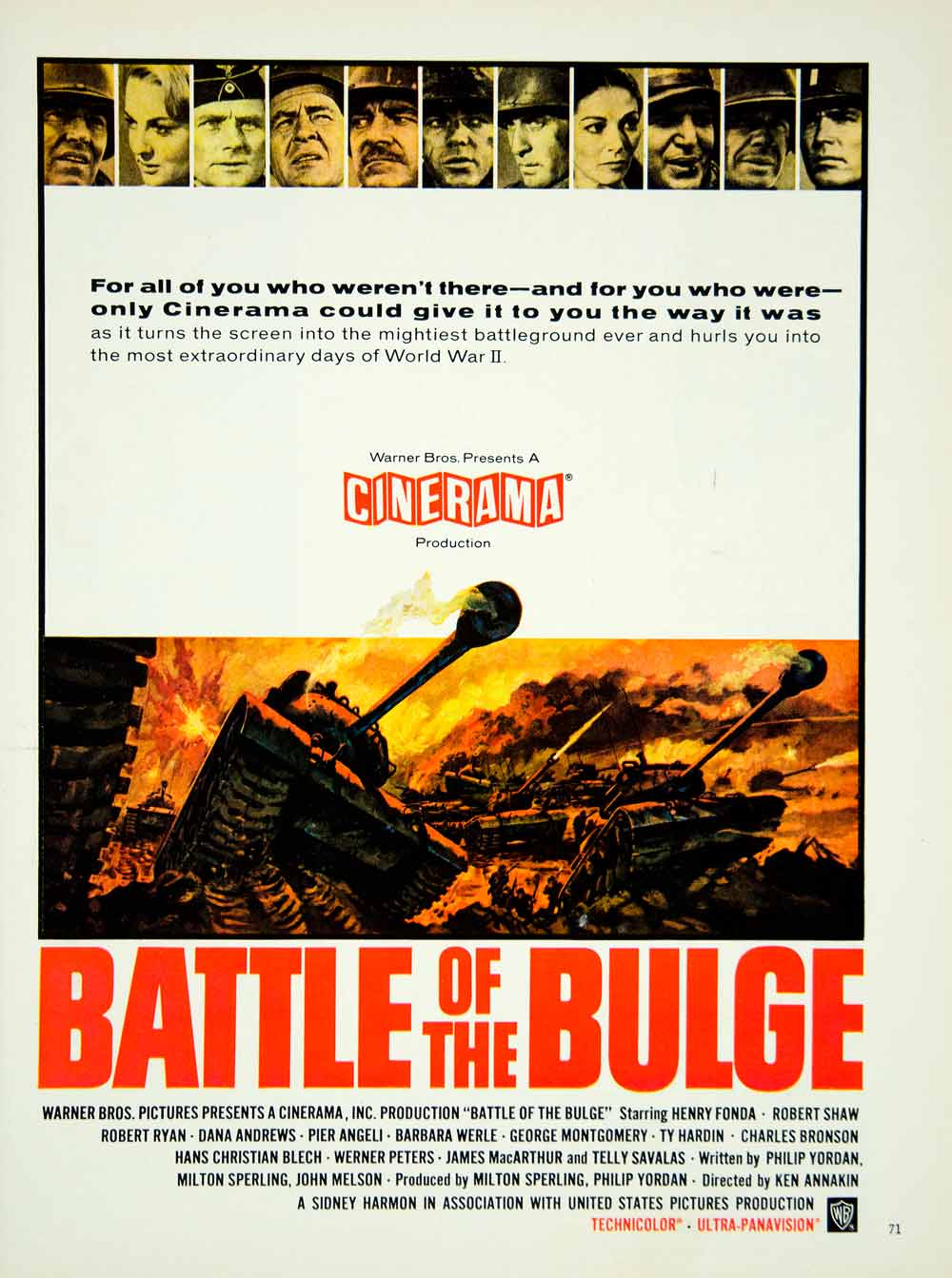 1965 Ad Movie Battle of the Bulge WWII War Film Ken Annakin Henry Fonda YMMA3