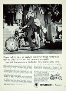 1966 Ad Bridgestone 90 Sport Motorcycle Motorcyclist Passenger Rockford YMMA3