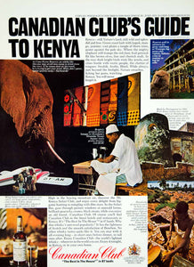 1967 Ad Canadian Club Whisky Kenya Arts Crafts Treetops Big Game Resort YMMA3