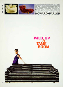 1967 Ad Vintage Howard Parlor Furniture Sofa Chair 60's Interior Decor YMMA3