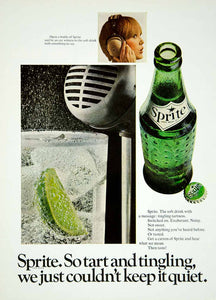 1967 Ad Vintage Sprite Soft Drink Soda Bottle Lemon Lime Tart Tingling YMMA3