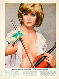 1967 Ad Tiparillo Cigar Menthol Filter Tip Violinist Nude Women Smoking YMMA3