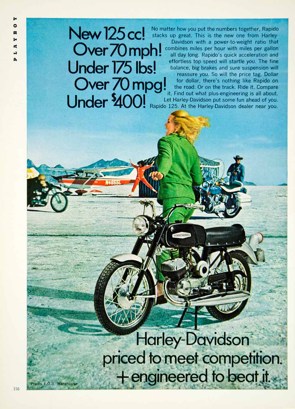 1968 Ad Vintage Harley Davidson Rapido 125cc Motorcycle Motorcycling YMMA3