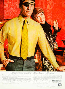 1968 Ad Hathaway Shirt Man Icon Eye Patch Tiffany Stripes 60s Fashion YMMA3