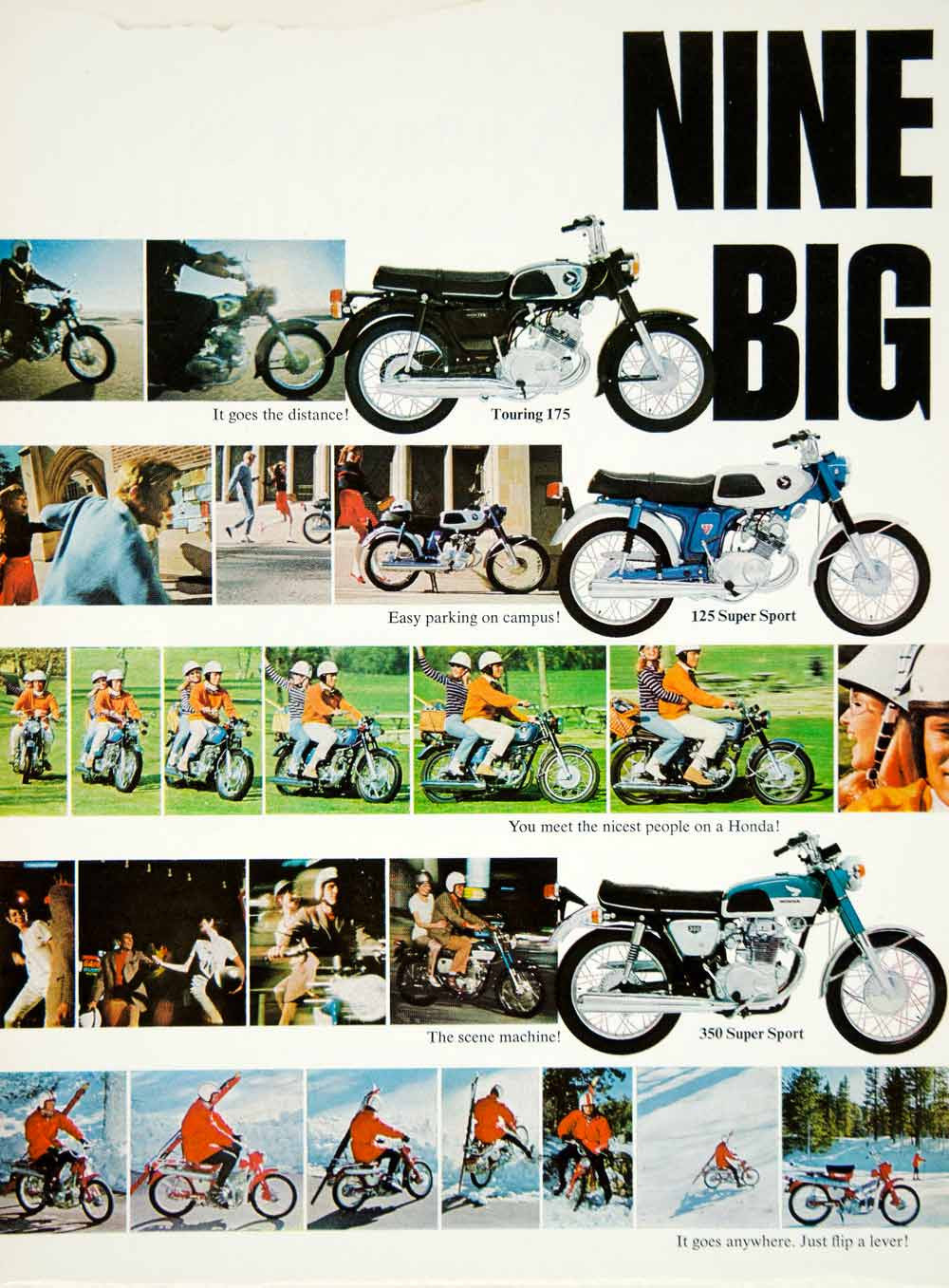 1968 Ad Vintage Honda Motorcycles Models Touring Super Sport Scrambler YMMA3 - Period Paper
 - 1