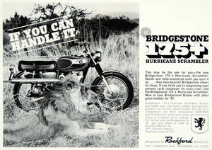 1967 Ad Bridgestone 175 + Hurricane Scrambler Motorcycle Rockford IL YMMA3