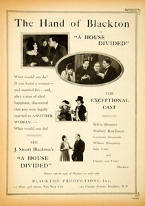 1919 Ad Blackton 25 West 45th Street J Stuart House Divided Silent Film YMP1