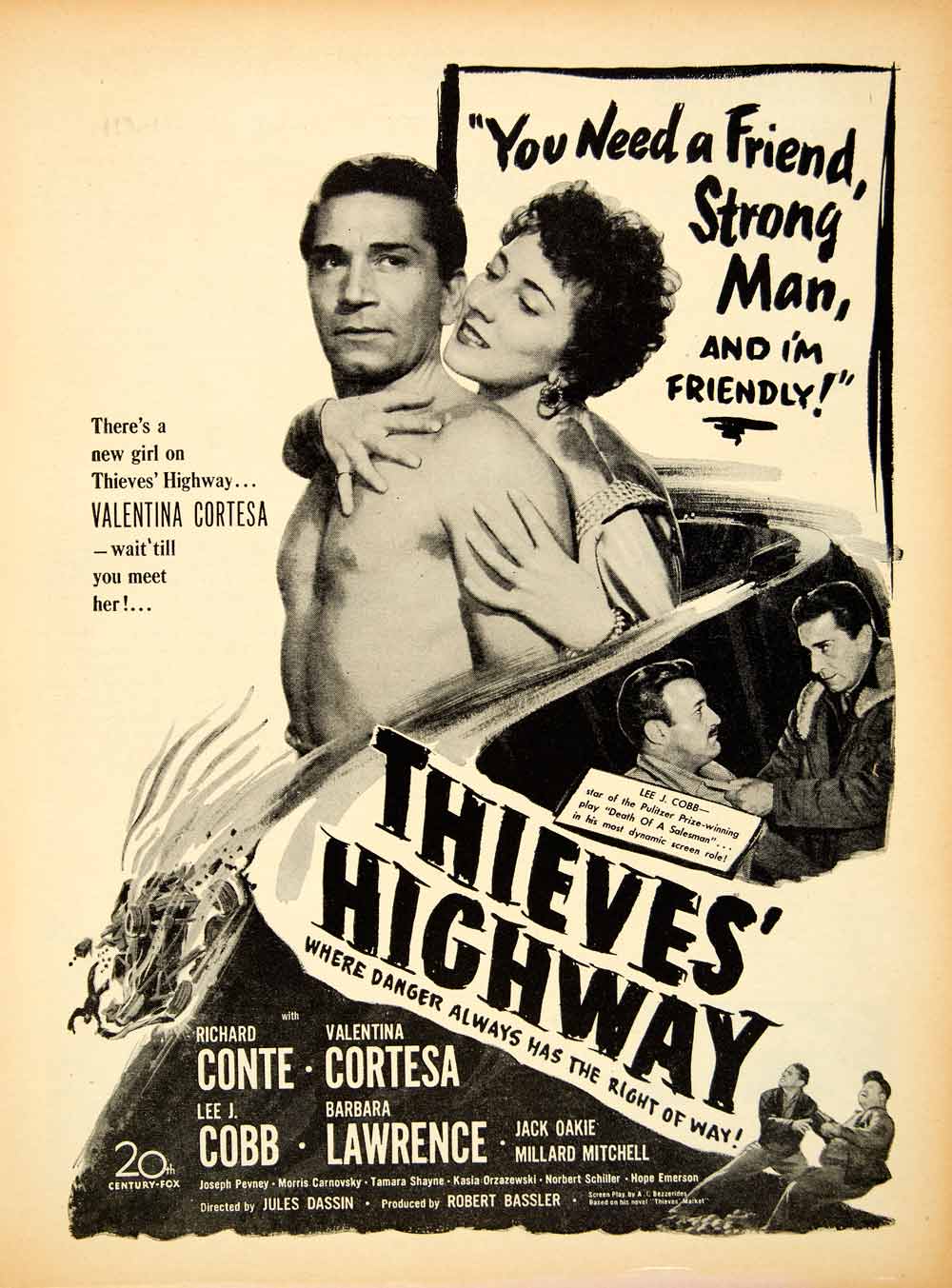 1949 Ad Thieves' Highway Valentina Cortesa 20th Century Fox Richard Conte YMP1