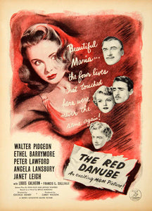1949 Ad Red Danube MGM Walter Pidgeon Ethel Barrymore Peter Lawford YMP1