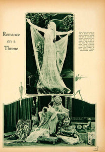 1921 Rotogravure Romance Throne Betty Blythe Queen Sheba Exotic Fritz YMP1
