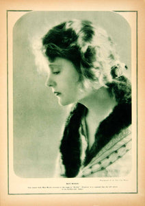 1921 Rotogravure Mae Marsh Ned Van Buren Brittle Portrait Actress Film Star YMP1