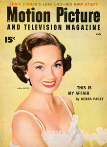 1954 Cover Portrait Motion Picture Television Magazine Ann Blyth Fashion YMP2