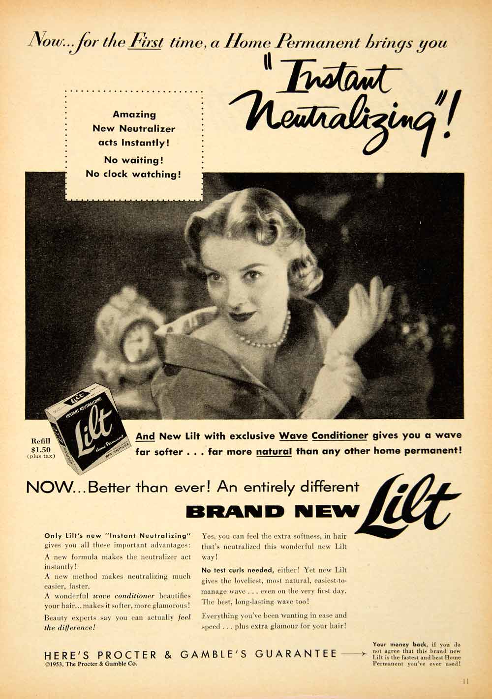 1953 Ad Home Permanent Lilt Hair Beauty Procter Gamble Fashion Portrait YMP2
