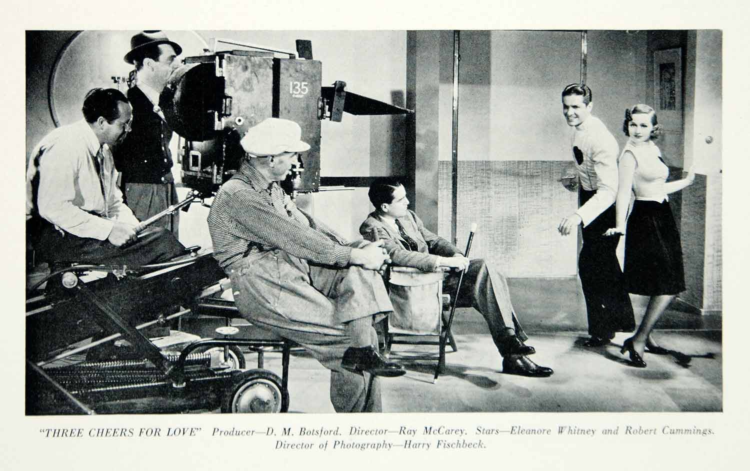 1936 Print Three Cheers for Love Movie Camera Set Filming Robert Cummings YMP4