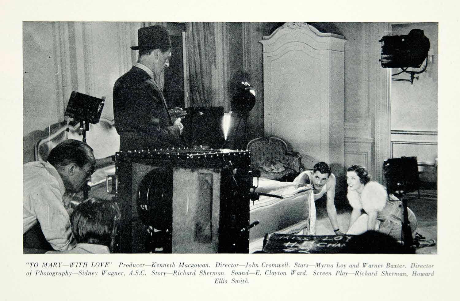 1936 Print To Mary with Love Movie Scene Set Lighting Myrna Loy 20th YMP4