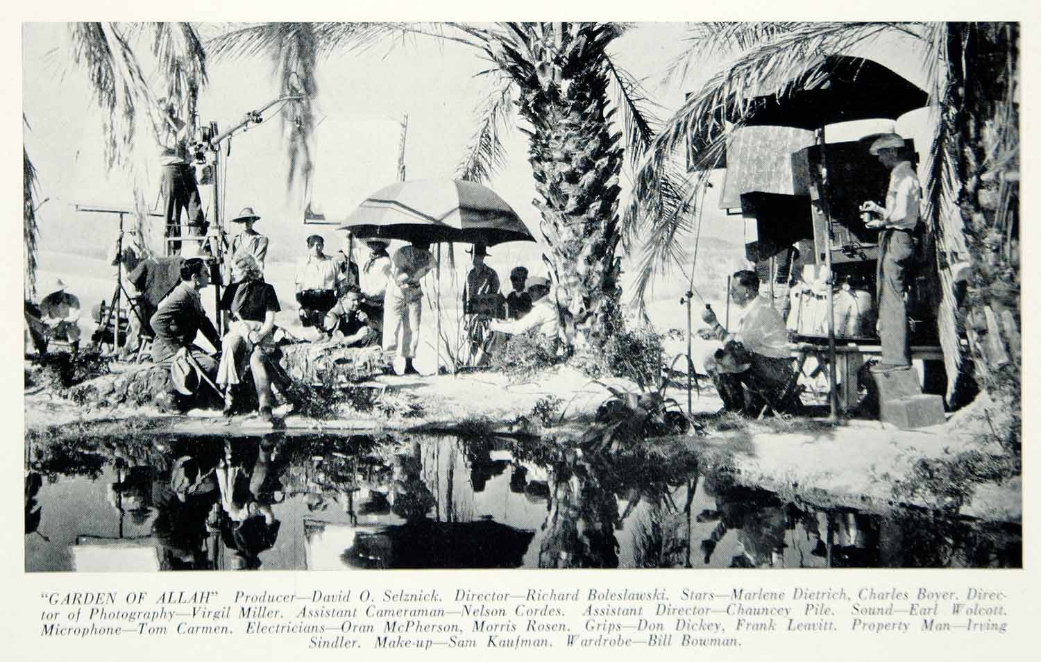 1936 Print Garden of Allah Selznick Movie Filming Set Scene Marlene YMP4