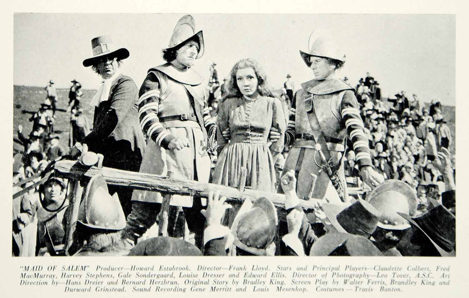 1937 Print Maid of Salem Paramount Movie Scene Claudette Colbert Fred YMP4