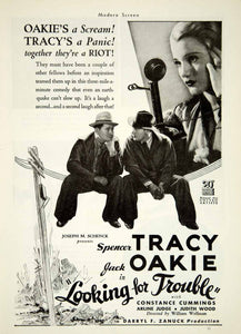 1934 Ad Movie Looking for Trouble Spencer Tracy Jack Oakie William A YMS1