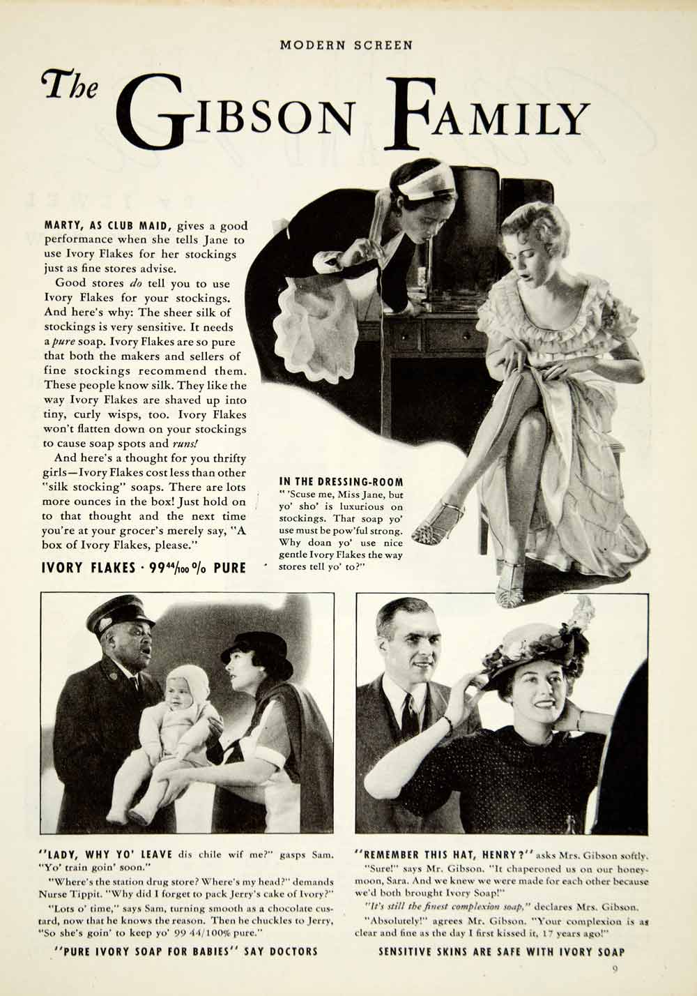 1934 Ad Vintage Ivory Soap Skin Care Complexion Black Americana Gibson YMS1