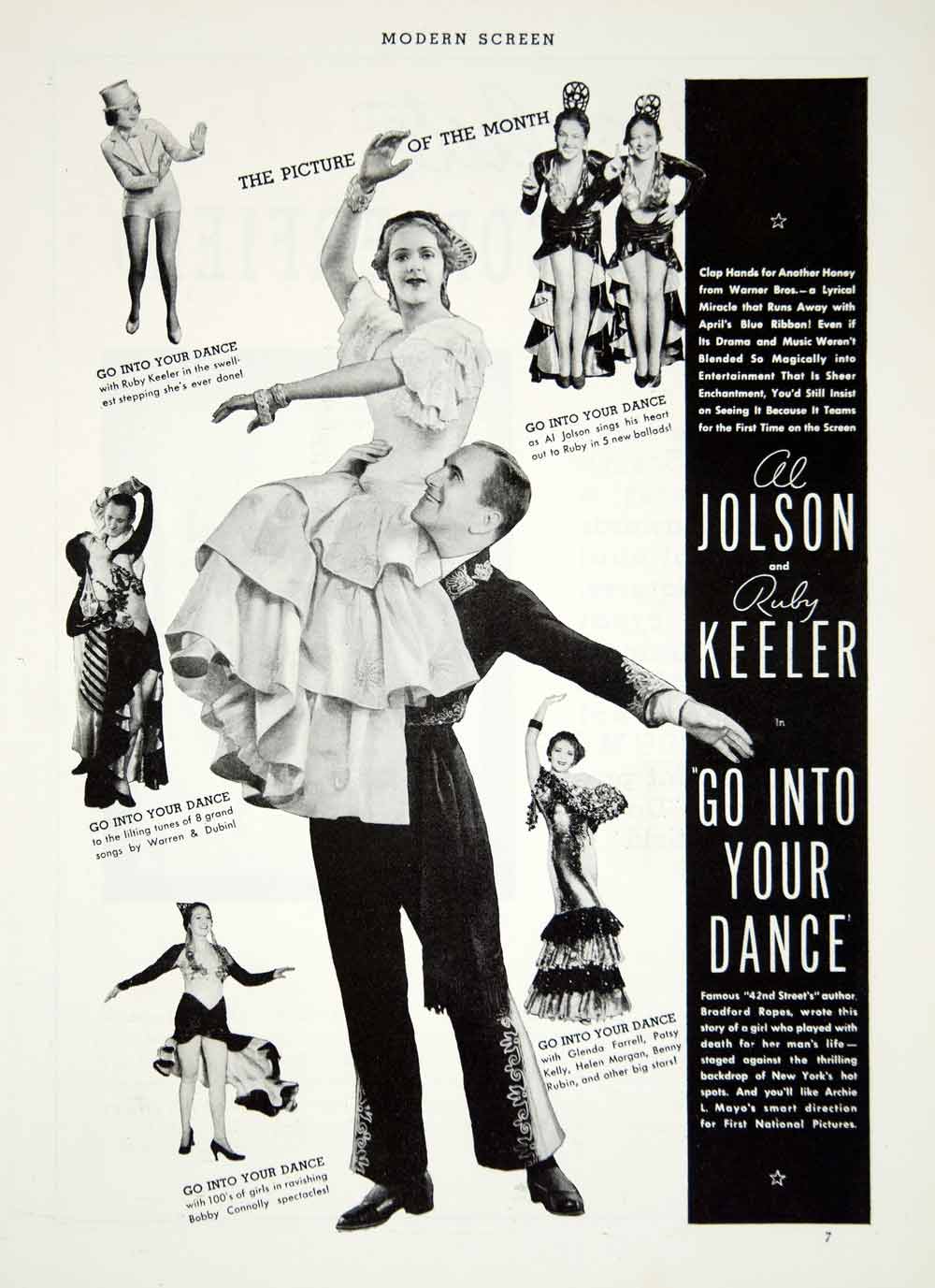 1935 Ad Movie Go Into Your Dance Archie Mayo Al Jolson Ruby Keeler Musical YMS1