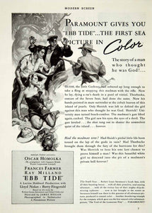1937 Ad Movie Ebb Tide Frances Farmer Ray Milland Oskar Homolka James P YMS1