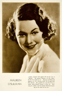 1931 Rotogravure Maureen O'Sullivan Portrait Irish Actress Movie Hollywood YMS1