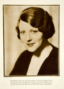 1931 Rotogravure Ruth Chatterton Portrait Actress Stage Film Movie YMS1