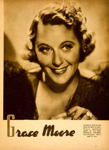 1937 Rotogravure Grace Moore Romance Melvyn Douglas Star Actress Portr –  Period Paper Historic Art LLC