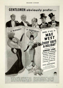 1938 Ad Movie Every Day's a Holiday Mae West 1937 Musical Film Gay 90s YMS2