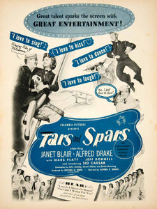 1946 Ad Movie Tars and Spars WWII Comedy Film U.S. Navy Janet Blair Alfred YMS2