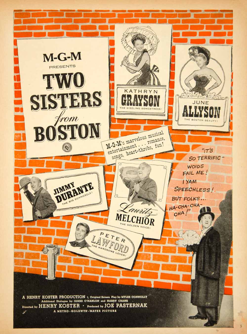 1946 Ad Movie Two Sisters from Boston Kathryn Grayson June Allyson Jimmy YMS2