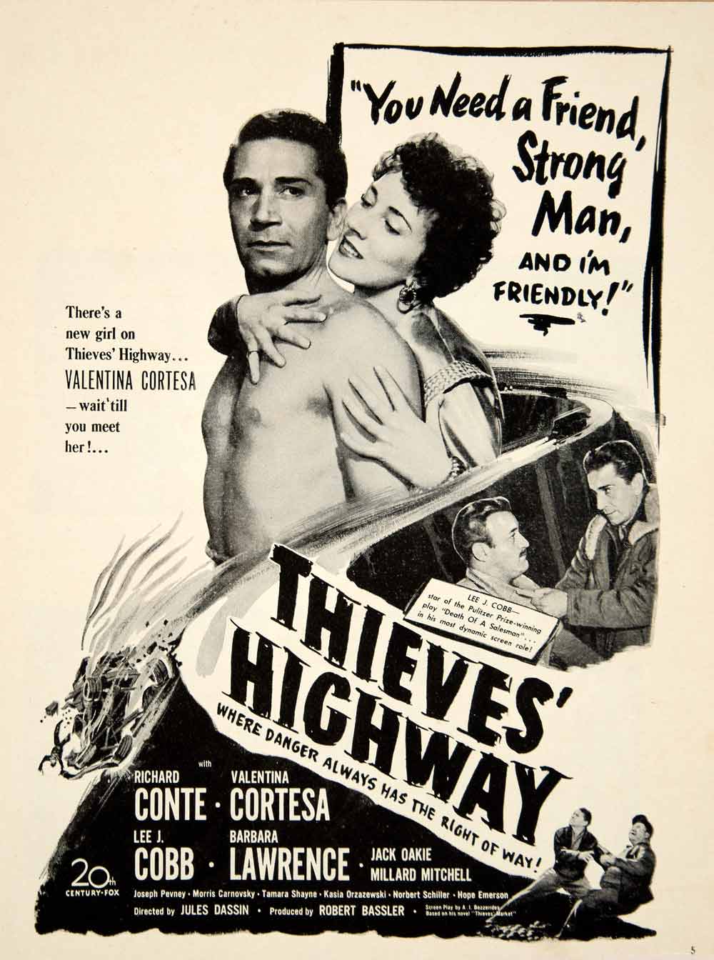 1949 Ad Thieves Highway Film Noir Richard Conte Valentina Cortese Lee J YMS2