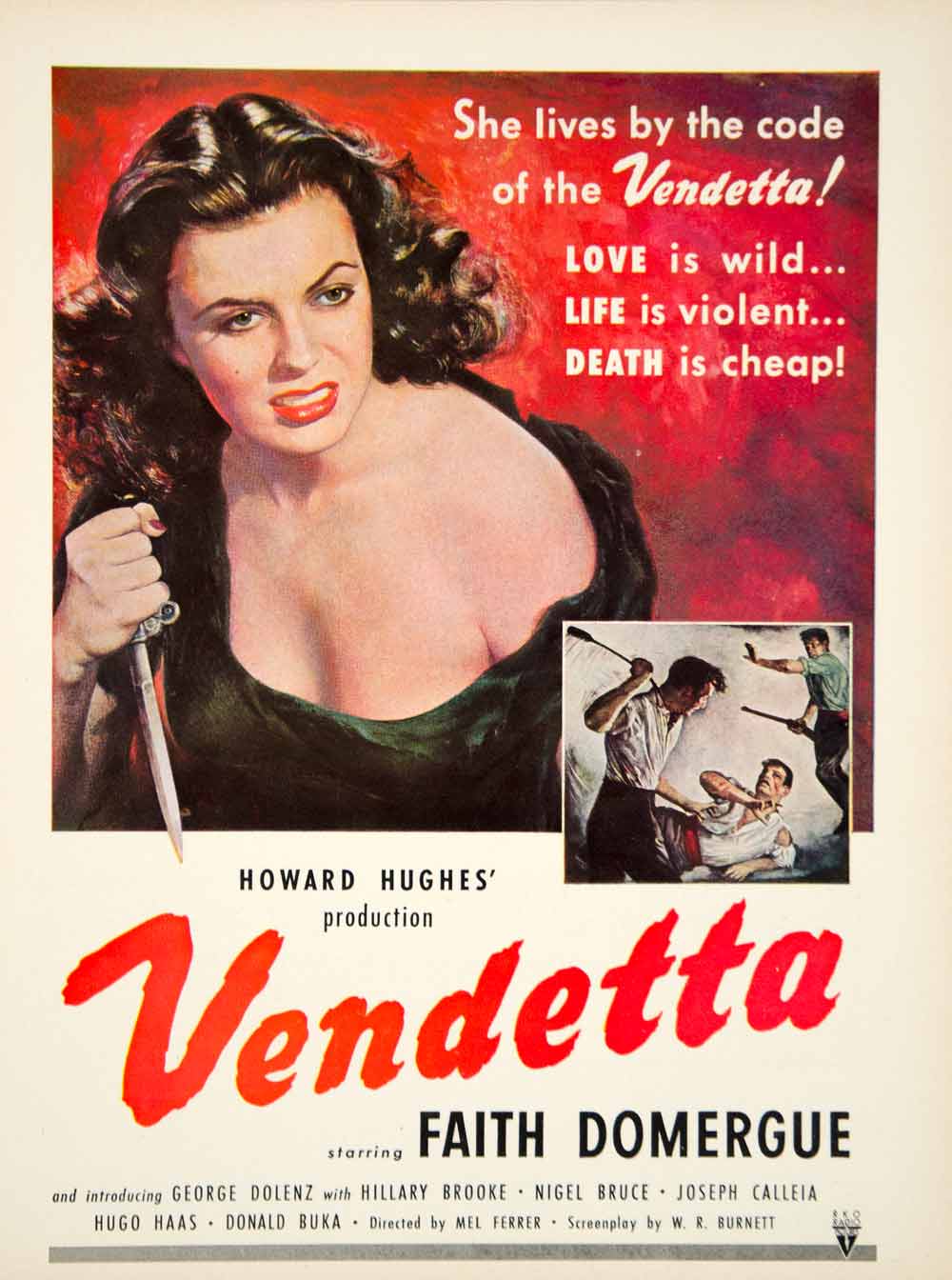 1951 Ad Movie Vendetta 1950 Howard Hughes Mel Ferrer Faith Domergue Crime YMS2