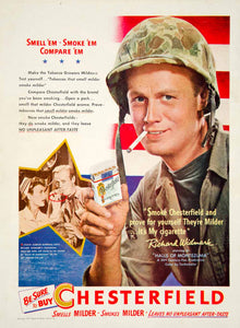 old chesterfield cigarettes 1951 Ad Vintage Richard Widmark Halls Montezuma YMS2 Vintage NOS Chesterfield Cigarette Lighter
