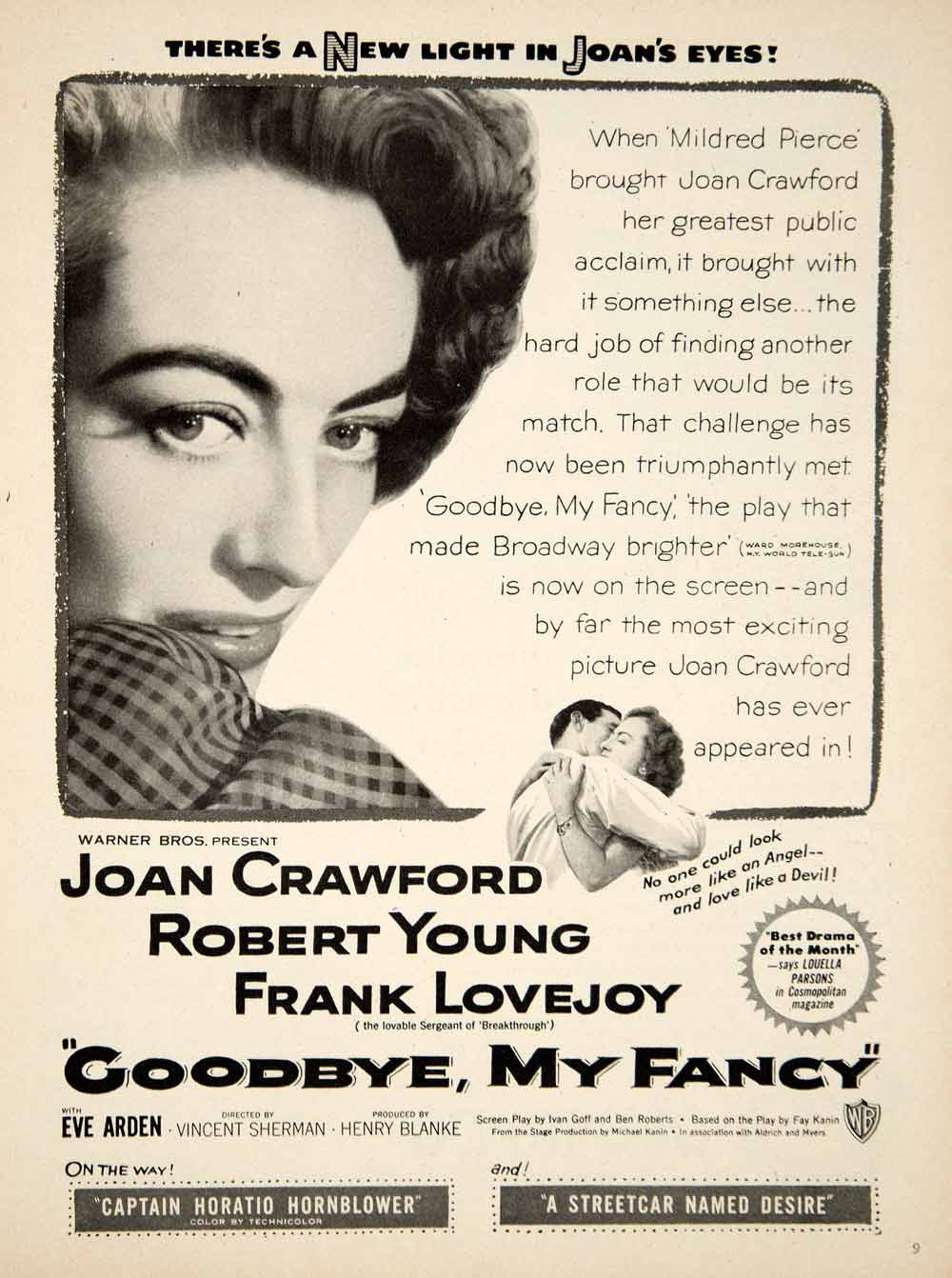 1951 Ad Movie Goodbye My Fancy Joan Crawford Robert Young Vincent Sherman YMS2