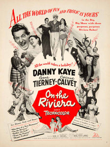 1951 Ad Movie On the Riviera Walter Lang Danny Kaye Gene Tierney Musical YMS2