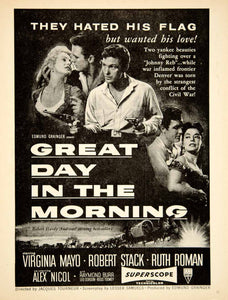 1956 Ad Movie Great Day in the Morning Western Film Virginia Mayo Robert YMS2