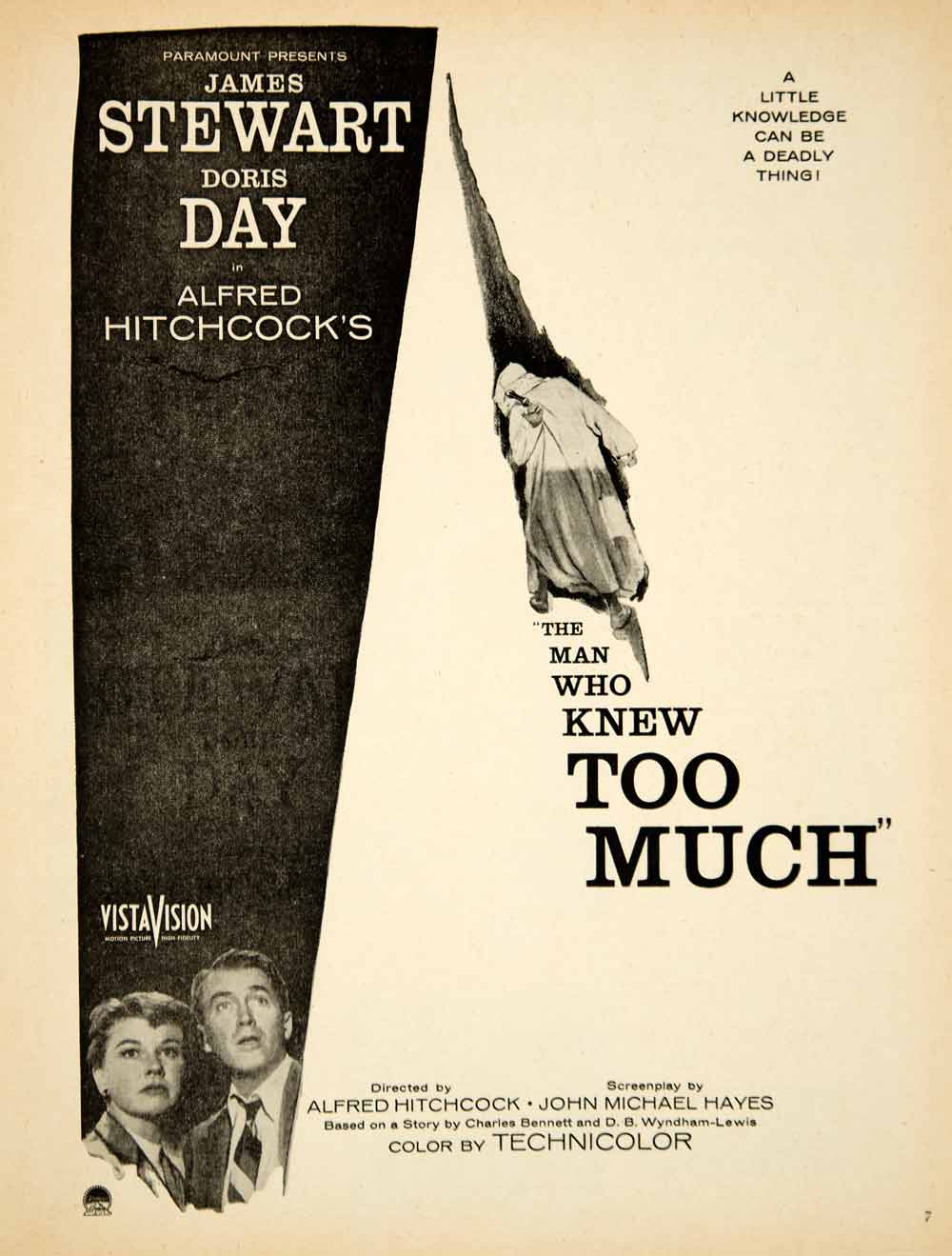 1956 Ad Movie Man Who Knew Too Much Alfred Hitchcock James Stewart Doris YMS2