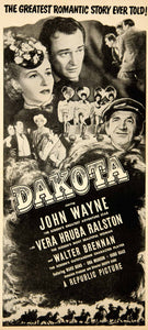 1946 Ad Movie Dakota 1945 John Wayne Western Film Vera Ralston Walter YMS2