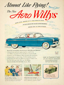 1952 Ad Willys-Overland Aero 2 Door Sedan Classic Car Auto F4-134