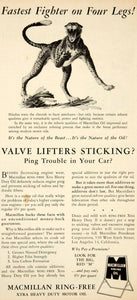 1954 Ad Macmillan Ring Free Motor Oil Petroleum Car Automobile Cheetah YMT1