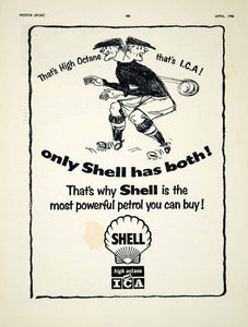 1956 Ad Shell High Octane ICA Motor Oil Petroleum Car Automobile Soccer YMT2