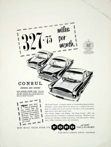 1957 Ad Ford Consul Zephyr Zodiac Saloon Car Classic Automobile Garage Auto YMT2