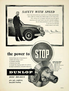 1958 Ad Dunlop Disc Brakes Car Auto Parts Jaguar 3.4L Automobile Garage YMT2