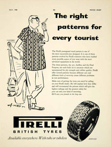 1958 Ad Pirelli 337 Aerplex Dual Purpose Car Tires Auto Parts Auton Art YMT2
