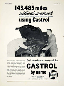 1959 Ad Castrol Motor Oil Petrol Ford Zephyr Jack Reiss Leeds England Car YMT2
