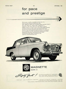 1959 Ad British Motors MG Magnette Mark III 4-Door Saloon Car Classic Auto YMT2