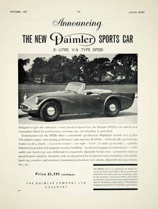 1959 Ad 1960 Daimler Dart SP250 Sports Car Classic Automobile Collector YMT2